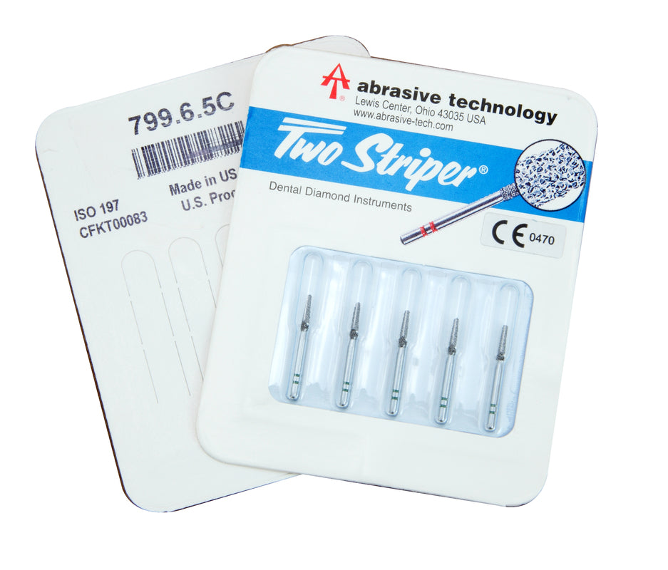 Premier Dental 2015473 Two Striper FG Friction Grip 799.6.5C Round End Taper Coarse Grit Diamond Burs 5/Pk Premier Dental 2015473 Two Striper FG Friction Grip 799.6.5C Round End Taper Coarse Grit Diamond Burs 5/Pk